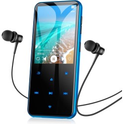 Agptek 64go mp3 bleutooth avec haut-parleur, 2.4" grand écran lecteur mp3 en métal qualité sonore hifi audio mp4 baladeur sport 