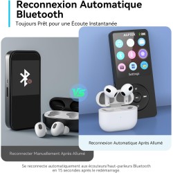 32go lecteur mp3 bleutooth 5.3 agptek lecteur musical sans perte hifi 70h ultra-longue autonomie baladeur portable avec haut-par