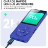 32go lecteur mp3 bleutooth 5.3 agptek lecteur musical sans perte hifi 70h ultra-longue autonomie baladeur portable avec haut-par