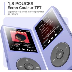 32go lecteur mp3 bleutooth 5.3 agptek lecteur musical sans perte hifi 70h ultra-longue autonomie baladeur portable avec haut-par