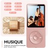 Agptek 16go mp3 bleutooth 5.0 avec boutons tactiles et écouteur, lecteur de musique sport hifi écran 1.8'' avec podomètre, radio