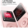 Agptek 16go mp3 bleutooth 5.0 avec boutons tactiles et écouteur, lecteur de musique sport hifi écran 1.8'' avec podomètre, radio