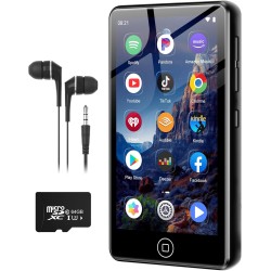 80go lecteur mp3 avec bleutooth et wifi, lecteur mp4 avec écran tactile de 4,02 pouces et haut-parleurs, baladeur mp3 avec spoti