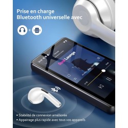 80go lecteur mp3 avec bleutooth et wifi, lecteur mp4 avec écran tactile de 4,02 pouces et haut-parleurs, baladeur mp3 avec spoti