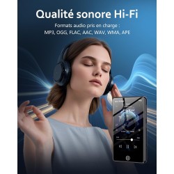 80go lecteur mp3 avec bleutooth et wifi, lecteur mp4 avec écran tactile de 4,02 pouces et haut-parleurs, baladeur mp3 avec spoti
