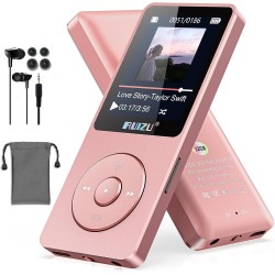 Lecteur mp3 64 go avec bleutooth 5.3, super léger (30 g), autonomie jusqu'à 80 h, écran 1,8", parfait pour sport, enfants et adu