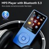 Lecteur mp3 de 64go avec bleutooth 5.3, ultra léger (30 grammes), jusqu'à 80 heures d'autonomie, écran de 1,8", idéal pour le sp