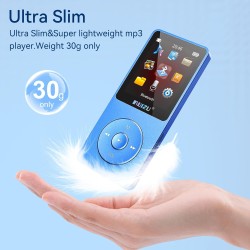 Lecteur mp3 de 64go avec bleutooth 5.3, ultra léger (30 grammes), jusqu'à 80 heures d'autonomie, écran de 1,8", idéal pour le sp