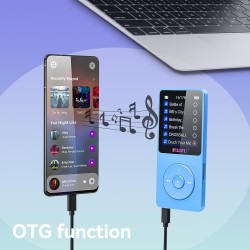 Lecteur mp3 de 64go avec bleutooth 5.3, ultra léger (30 grammes), jusqu'à 80 heures d'autonomie, écran de 1,8", idéal pour le sp