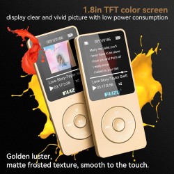 Lecteur mp3 de 64go avec bleutooth 5.3, ultra léger (30 grammes), jusqu'à 80 heures d'autonomie, écran de 1,8", idéal pour le sp