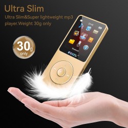 Lecteur mp3 de 64go avec bleutooth 5.3, ultra léger (30 grammes), jusqu'à 80 heures d'autonomie, écran de 1,8", idéal pour le sp