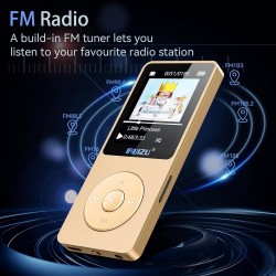 Lecteur mp3 de 64go avec bleutooth 5.3, ultra léger (30 grammes), jusqu'à 80 heures d'autonomie, écran de 1,8", idéal pour le sp