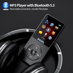 Lecteur mp3 de 64go avec bleutooth 5.3, ultra léger (30 grammes), jusqu'à 80 heures d'autonomie, écran de 1,8", idéal pour le sp