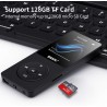 Lecteur mp3 de 64go avec bleutooth 5.3, ultra léger (30 grammes), jusqu'à 80 heures d'autonomie, écran de 1,8", idéal pour le sp