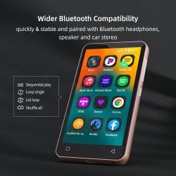 80go lecteur mp3 et mp4 bleutooth avec wifi, innioasis 4,0" écran tactile pour enfant avec spotify et audible, pour musique à so