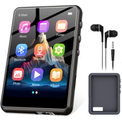 Lecteur mp3 128gb bleutooth 5.3, zaqe 2.4" plein écran tactile lecteur mp3 portable,haut-parleurs haute définition intégrés, rad