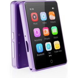 64 go lecteur mp3 bleutooth 5.3, écran tactile 2,8 pouces, son hifi, lecteurs mp3 et mp4 enfant,haut-parleur intégré, enregistre