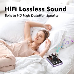 64 go lecteur mp3 bleutooth 5.3, écran tactile 2,8 pouces, son hifi, lecteurs mp3 et mp4 enfant,haut-parleur intégré, enregistre