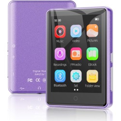 64 go lecteur mp3 bleutooth 5.3, écran tactile 2,8 pouces, son hifi, lecteurs mp3 et mp4 enfant,haut-parleur intégré, enregistre