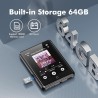 64go lecteur mp3 bleutooth 5.3, baladeur mp3 enfant musique portable 2,8 pouces écran tactile avec enregistreur vocal, radio fm,
