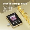 64go lecteur mp3 bleutooth 5.3 avec haut-parleur, 2.8" grand écran mp3 qualité sonore hifi audio mp4 baladeur sport de radio fm 