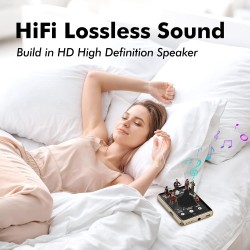 64go lecteur mp3 bleutooth 5.3 avec haut-parleur, 2.8" grand écran mp3 qualité sonore hifi audio mp4 baladeur sport de radio fm 