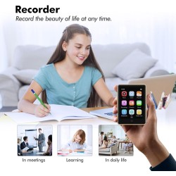 64go lecteur mp3 bleutooth 5.3 avec haut-parleur, 2.8" grand écran mp3 qualité sonore hifi audio mp4 baladeur sport de radio fm 