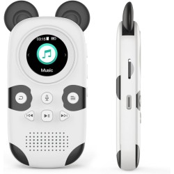 64gb lecteur mp3 enfants bleutooth 5.0 avec haut-parleurs prend en charge la radio fm, réveil, enregistrement sur le bouton on, 