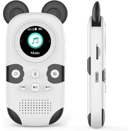 64gb lecteur mp3 enfants bleutooth 5.0 avec haut-parleurs prend en charge la radio fm, réveil, enregistrement sur le bouton on, 