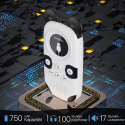 64gb lecteur mp3 enfants bleutooth 5.0 avec haut-parleurs prend en charge la radio fm, réveil, enregistrement sur le bouton on, 