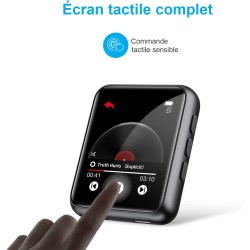 64gb lecteur de musique portable avec haut-parleur, bleutooth 5.0, qualité sonore haute fidélité sans perte mp3, radio fm, enreg