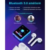 Lecteur mp3 bleutooth 5.0 32 go avec écran tactile complet, lecteur de musique hi-fi sans perte avec boîtier en métal, avec radi