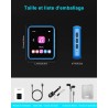 Lecteur mp3 bleutooth 5.0 32 go avec écran tactile complet, lecteur de musique hi-fi sans perte avec boîtier en métal, avec radi