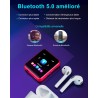 Lecteur mp3 32 go bleutooth 5.0, lecteur de musique portable avec haut-parleur, qualité sonore haute fidélité avec enregistremen