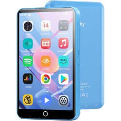 Lecteur mp3 avec bleutooth et wifi, oilsky 80gb 4'' 1080p lecteur mp4 à écran tactile, android 9.0, lecteur mp3 portable avec sp