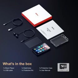 Lecteur mp3 avec bleutooth et wifi, oilsky 80gb 4'' 1080p lecteur mp4 à écran tactile, android 9.0, lecteur mp3 portable avec sp