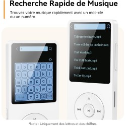 64go lecteur mp3 bleutooth 5.3 agptek lecteur musical avec haut-parleur et bouton volume baladeur portable sans perte hifi 70h u