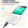 64go lecteur mp3 bleutooth 5.3 agptek lecteur musical avec haut-parleur et bouton volume baladeur portable sans perte hifi 70h u