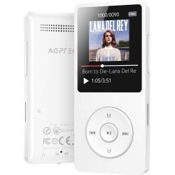 64go lecteur mp3 bleutooth 5.3 agptek lecteur musical avec haut-parleur et bouton volume baladeur portable sans perte hifi 70h u