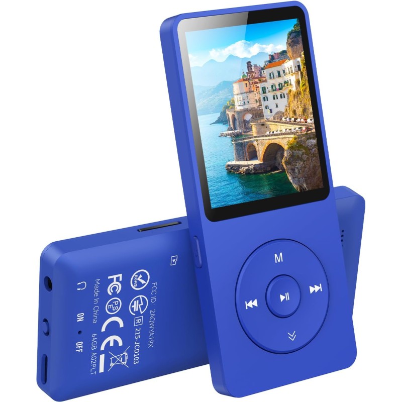 64go lecteur mp3 bleutooth 5.3 agptek lecteur musical avec haut-parleur et bouton volume baladeur portable sans perte hifi 70h u