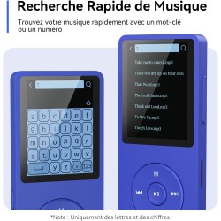 64go lecteur mp3 bleutooth 5.3 agptek lecteur musical avec haut-parleur et bouton volume baladeur portable sans perte hifi 70h u