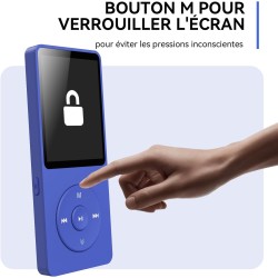 64go lecteur mp3 bleutooth 5.3 agptek lecteur musical avec haut-parleur et bouton volume baladeur portable sans perte hifi 70h u