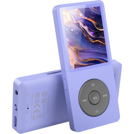64go lecteur mp3 bleutooth 5.3 agptek classique lecteur musical avec haut-parleur& bonton volume baladeur portable sans perte hi