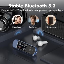 64go lecteur mp3 usb portable avec bleutooth 5.3, clip pour le sport et la course à pied, radio fm, enregistreur vocal, transfer