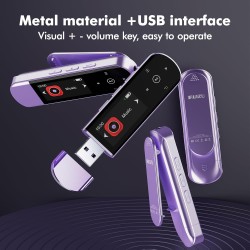 64go lecteur mp3 usb portable avec bleutooth 5.3, clip pour le sport et la course à pied, radio fm, enregistreur vocal, transfer