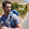 64go lecteur mp3 usb portable avec bleutooth 5.3, clip pour le sport et la course à pied, radio fm, enregistreur vocal, transfer