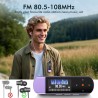 64go lecteur mp3 usb portable avec bleutooth 5.3, clip pour le sport et la course à pied, radio fm, enregistreur vocal, transfer