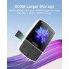 Yoton lecteur mp3 64 go avec clip, mini musique mp3 bleutooth 5.2, super léger (28.5g),son hifi sans perte, radio fm, chronomètr