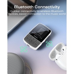 Yoton lecteur mp3 64 go avec clip, mini musique mp3 bleutooth 5.2, super léger (28.5g),son hifi sans perte, radio fm, chronomètr