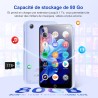 Lecteur mp3 80go avec wifi et bleutooth, lecteur mp4 4.02 pouces touchscreen avec haut-parleurs, mp3 player avec caméra 13mp, le